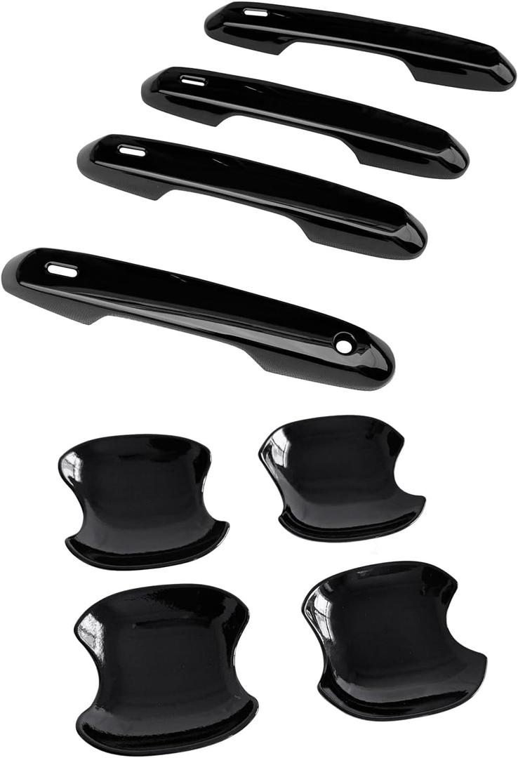 L2R for Toyota Grand Highlander (2024-2026) Car Exterior Door Handle Bowl Cover Trim Decor Overlay ABS Car Accessories 8 PCS (Black)