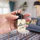 50Pcs Blank Rectangle Wooden Keychain Set, Unfinished Wood Slices with 50Pcs Key Rings, with Jute Rope Wood Keychain Key Tags for DIY Craft Supplies