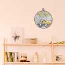 Yorhifa Oyster Champagne Lemon Framed Wall Art, Aesthetic Kitchen Round Wall Art, Coastal Round Walls Decor, Funky Coastal Aesthetic Kitchen Dining Room Circle Canvas Artwork Hanging Decor, 10x10in (color_3)