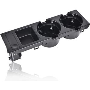 Front Center Console Cup Holder with Coin Holder fit for 1998-2006 BMW E46 3 Series 318i 320i 323i 325i 328i 330i Replacement OE# 51168217953 51169415183 51169415186 (Black Plastic)