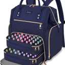 Large Nail Polish Organizer Bag Backpack Holds 70+ Bottles(15ml/0.5 fl.oz) UV Nail Lamp,Nail Organizers and Storage with 2 Removable Pouches Fits Nail Tool,Gift for ManicuristBlue