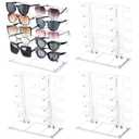Kigley 4 Pack Eyeglasses Stand Sunglass Rack Organizer 8 Row 40 Pairs Display Stand Acrylic Eyewear Storage Transparent Eyeglass Holder