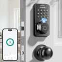 Fingerprint Keypad Deadbolt with Handle Set, Keyless Entry Door Lock, Door Locks for Front Door Lock Set, App Control, Auto Locking, Easy to Install, Matte Black