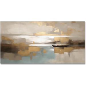 Beige Abstract Wall Art Living Room Wall Decor Canvas Painting Framed Modern Abstract Artwork Print Neutral Wall Art Bedroom Decor Picture Artwork for Office, 40"L x 20"W