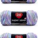 Red Heart Super Saver Yarn, 3 Pack, Monet 3 Count