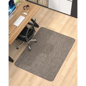 Blvornl Office Chair Mat for Hardwood Floor, 35.4"*47.2" Desk Computer Chair Mat for Hard Wood, Large Anti-Slip Hard Floor Protector Rolling Chair Mat, PVC Mat Desk Rug for Office and Dark Brown