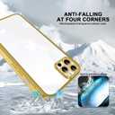 for iPhone 11 Pro Case Clear, Electroplating Protective Case, Thin Soft Transparent Protective Cover, Non-Yellowing Shockproof Military-Grade Protection Anti-Scratch Gold