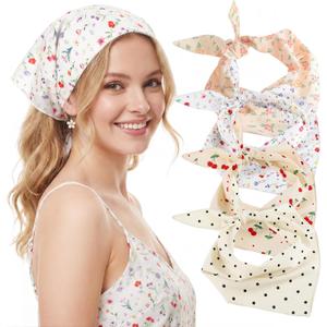 obeoby 4 Pcs Triangle Head Scarf for Women, Bandanas Hair Scarf Head Scarves – Gifts for Women and Girls