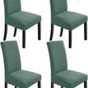NORTHERN BROTHERS Dining Chair Covers Stretch Chair Slipcovers, 4 Pack Slip Covers for a Dining Chair Removable Washable Parsons Kitchen Chair Covers, Dark Cyan