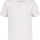 Nautica Boys' School Uniform Short Sleeve Polo Shirt, Button Closure, Moisture Wicking Performance Material (7, White)
