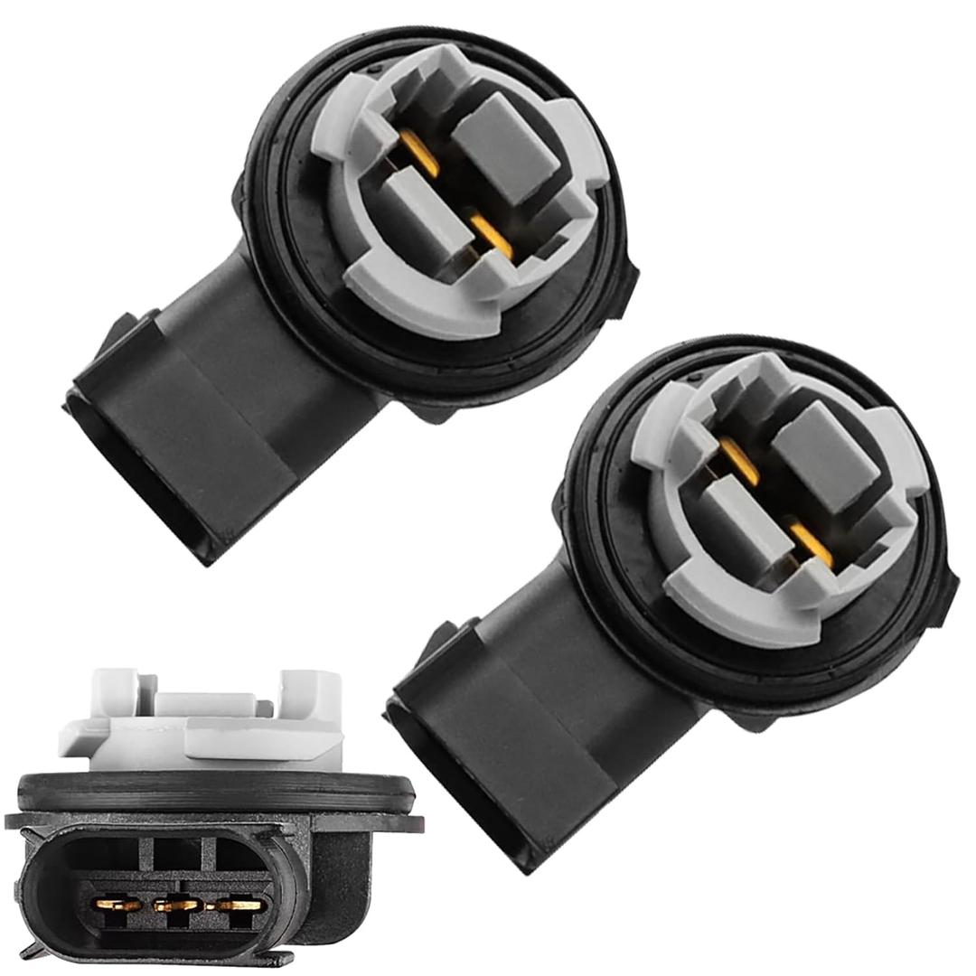 2 PCS Turn Signal Tail Light Socket Dodge Ram 1500 2009-2020, Ram 2500 3500 2010-2020, 3 Terminal Lamp Rear Tail Light Bulb Plug Socket, OEM# 68226719AA