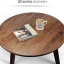 Round Solid Black Walnut Wood Tea Coffee Table, Natural Wooden Circular Table, 30 Inches