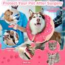 Inflatable Cone Collar for Large Medium Small Dogs, Soft Adjustable Recovery Collar for Dogs Cats,Dog Cone Neck Donut Alternative After Surgery(Pink,X-Large