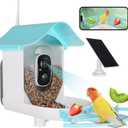 Bird Feeder with Camera, AI Identify Birds Species, Smart Bird Feeder with Camera Solar Powered, Auto 2K HD Video in Backyard, Instant Notifications, Ideal Gift for Family and Birds Lovers