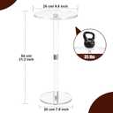 9.8" Round Clear Acrylic End Table - Modern Small Space Side Table for Living Room, Bedroom, Office, Outdoor | Sturdy, Easy to Install, Multi-Purpose