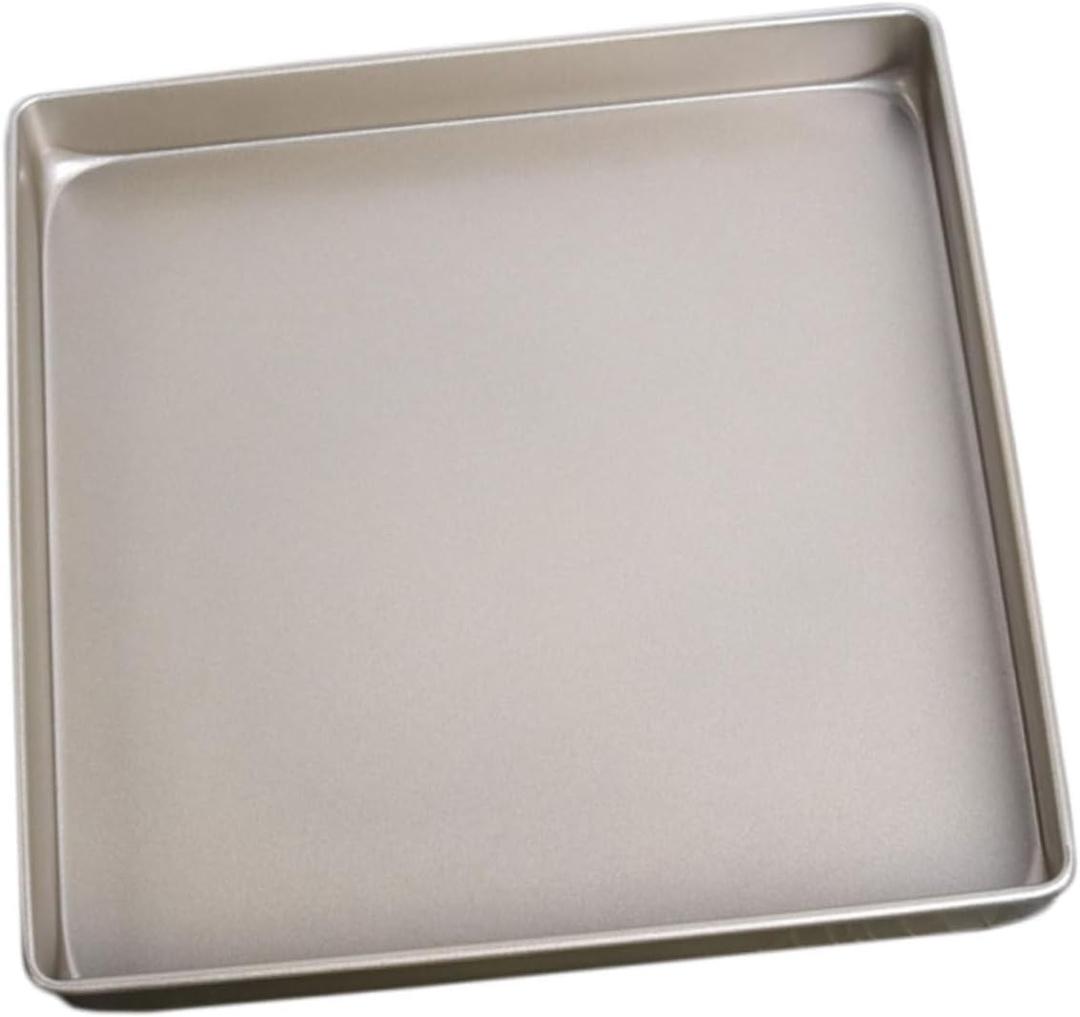 Multifunctional Baking Tray Cookie Cake Pan Non Stick Baking for Home and Professional Use , 9.5"*9.5"*1", 4 Pack