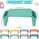 Beeveer 8 Pcs Kids Lap Desk Tray Bulk 19.7x9.6x7.1in Portable Lap Tray for Kids Plastic Table with Side Storage Space for Bed Classroom Laptop Children Car Activity Eating Floor (Colorful)
