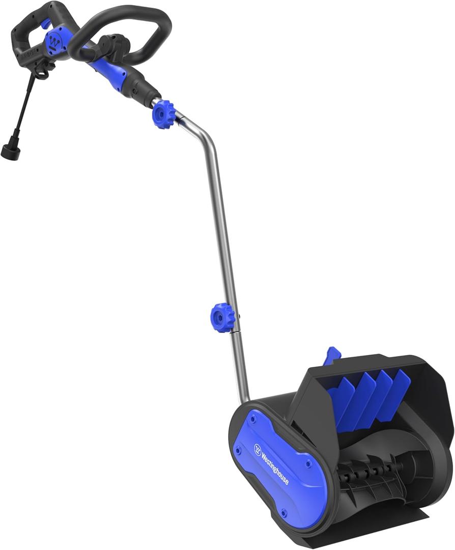 Westinghouse WSnow13S AC Corded Electric Snow Shovel, 13-inches Wide with 20 ft. Throwing Distance, Plows 300 lbs/min for Driveway/Steps/Sidewalk/Porch