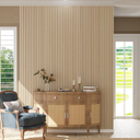 Oxdigi Wooden Slat Peel and Stick Wallpaper - Self-Adhesive Contact Paper with 3D Visual Effect 23.6" X 196" Light Wood