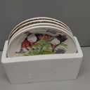 Bico Christmas Gnomes Salad Plates Set of 4, 8.75 Inch Ceramic Dessert Plates for Salad, Appetizer, Side Dishes, Microwave and Dishwasher Safe, Gift for Housewarming and Christmas