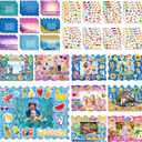 Ctosree 54 Packs Summer Picture Frames Craft Kit DIY Photo Frame Craft with Stickers Summer Cardboard Photo Frame Craft Under The Sea Craft Kits Game Activities Beach Pool Party Favors