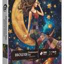 Pretty Women Patch Puzzles for Adults 1000 Pieces, Beautiful Quilt Sewing Art Challenging Jigsaw Puzzles, Colorful Moon Stars Aesthetic Impossible Hard Difficult Puzzle