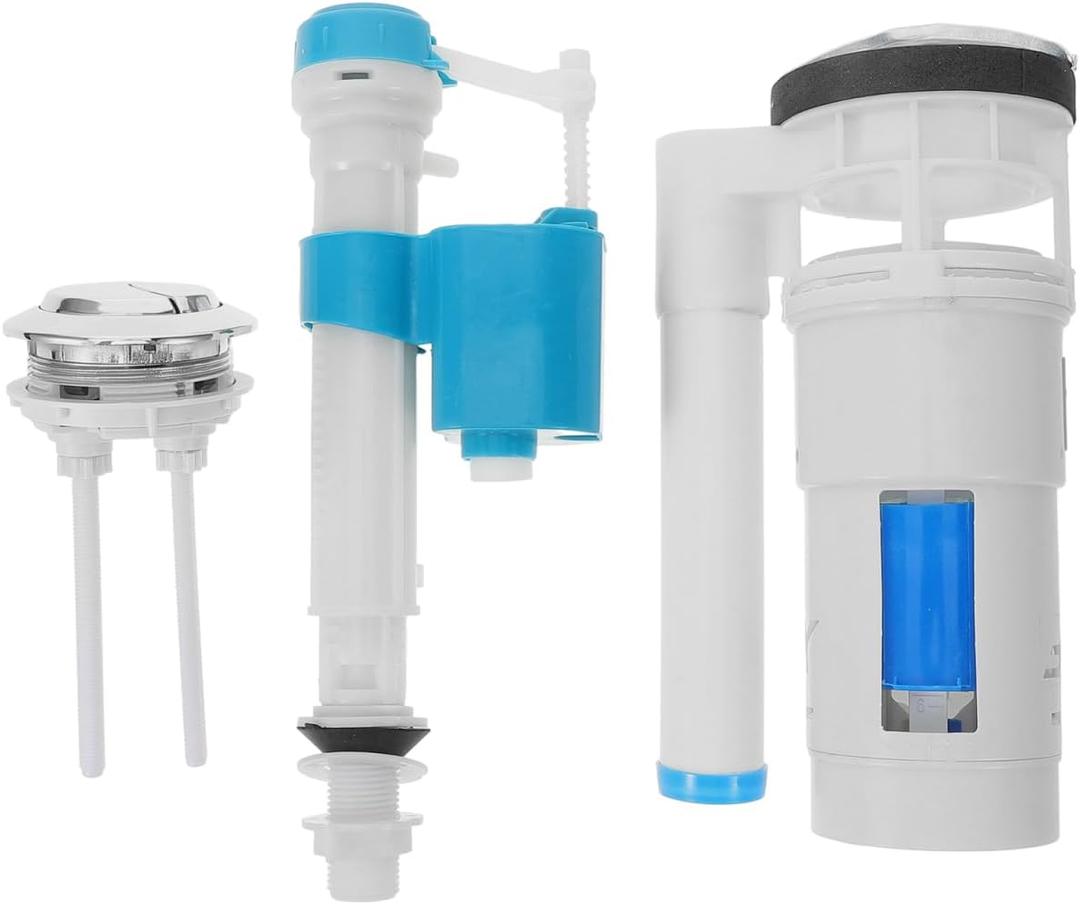 Gadpiparty Universal Toilet Replacement Kit Inside Tank with Fill Valve 3 Inch Flush Valve and Flush Button Set for Old Style Toilets - Easy Installation and Efficient Water Control