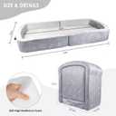 Portable Toddler Travel Bed Foldable Toddler Bed with Washable Cover Toddler Floor Beds for Home,Travel & Camping, Soft Foam Cots for Kids Aged 18M+, No Assembly, Gray