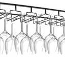 8-Row Wine Glass Holder Under Cabinet, Large Capacity Iron Hanger