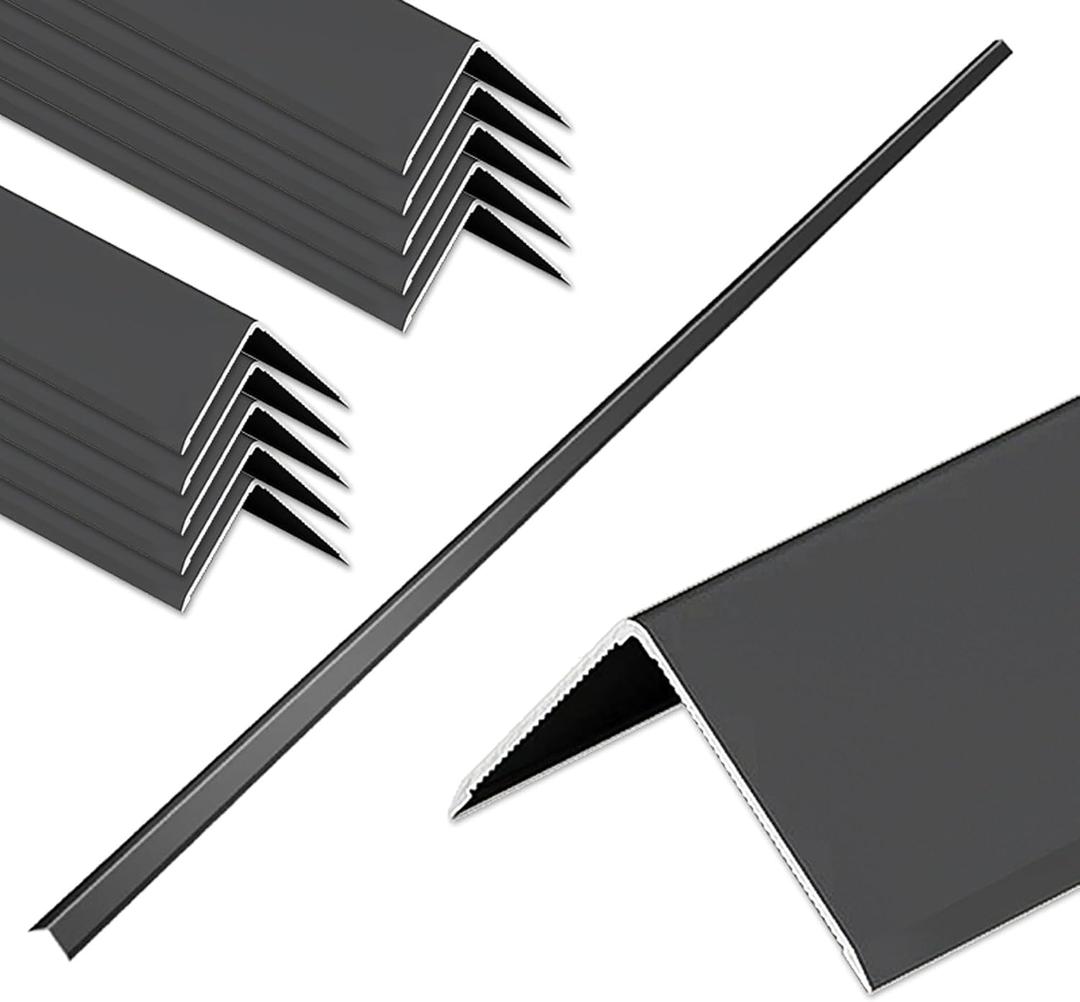 10 Pack Black Aluminum Corner Guards, 0.6 x 0.6 x 48 InchWall Corner Protector Trim, 90° Angle Metal Edge Guard for Drywall, Tile, Cabinet and Furniture Corners