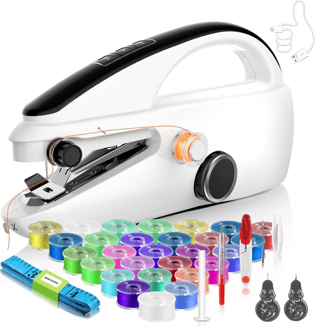 User-Friendly Cordless Handheld Sewing Machine for Beginners, Compact Mini Sewing Machine with Complete Accessories Kit, Portable Sewing Machines Are A Must-Have for Home DIY Projects and Quick Fixes