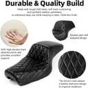 DREAMIZER Sportster Seat,Black Two-up Seat Stepped Type Driver Passenger Seat Compatible with Harley Iron XL883 XL1200 (2004-2006)&(2010-2022) Suitable for 2.3-3.3 GAL (Black Half Diamond)