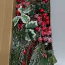 Christmas Decorations - 40 Packs Snow Artificial Christmas Picks Red Berry Stems Sprays Faux Cedar Holly Pine Needles Branches Christmas Tree Picks for Xmas Winter Holiday DIY Crafts Wreath Tree