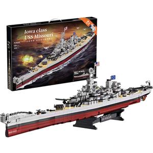 USS Missouri Battleship Building Blocks Set - Iowa-Class Warship Model, 2228 Pieces 14+ Adult/Teen Building Toy, 83cm Large Scale Replica with Display Stand for Collection & Decoration