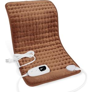 Deepsoon Heating Pad,Electric Heating Pads for Back,Neck,Moist Heating Pad for Abdomen Shoulder Knee Legs,Dry/Moist Heat&Auto Shut Off,Mother's Day Birthday for Men and Women,Brown,24x12 Inch