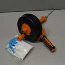 Drain Auger, Clog Remover with Drill Adapter, 25 Feet Flexible Plumbing Snake Use Manually or Powered for Kitchen,Bathrom and Shower Sink, Comes with Gloves (orange)