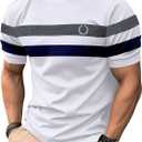 RoseSeek Men's Color Block Short Sleeve Tee Shirts Casual Crewneck T Shirt Trendy Summer Tops (XL)