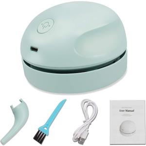Desktop Vacuum Cleaner USB Charging with Vacuum Nozzle Cleaning Brush, Detachable Design & Portable Mini Table Dust Vaccum Cleaner, Clean Dust, Crumbs, Piano, Computer, Car Etc(Light Green)