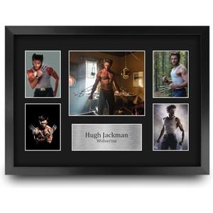 HWC Trading Hugh Jackman X-Men Wolverine 16 x 12 inch (A3) Printed Gifts Signed Autograph Picture Display for Movie Memorabilia Fans - 16" x 12" Framed