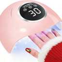 72W UV LED Nail Lamp, 2026 New Upgrade UV Light for Gel Nails with 18 Beads, 3 Timer Nail Dryer, LCD Display, Auto Sensor, Professional Nail Lamps for Gel Polish  Perfect Christmas Gifts, Pink Lamp