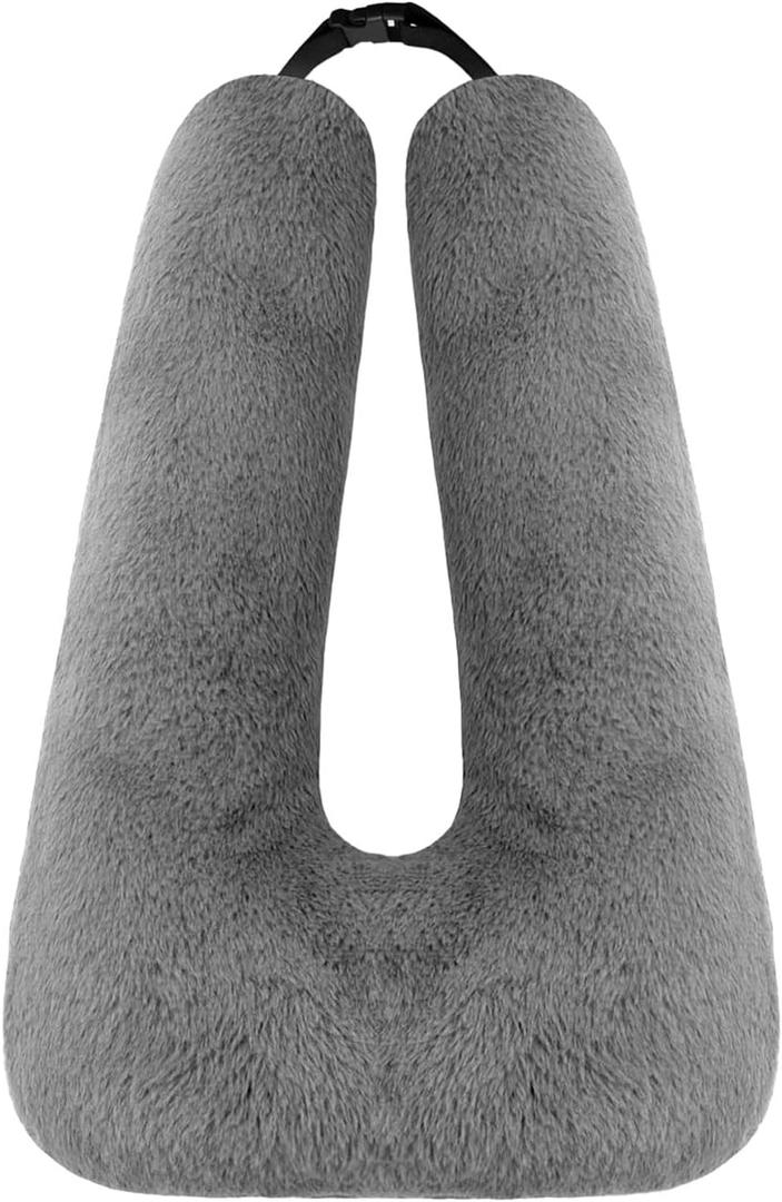 Travel Pillow, Car Pillow for Kids & Adults - Ergonomic Travel Pillows Sleeping Aid for Neck & Body Support, Car Travel Essentials Pillow on Road Trips-Gray