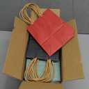 qiqee 100Pcs Mini Size Paper Gift Bags with Handles - 4.5"2.5"6" Kraft Small Party Bags - 16 Solid Colors