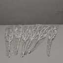 Flueyer 6 Pack Silver Artificial Christmas Picks Christmas Berries Stems with Leaves Floral Picks Twig Stem for Xmas Wreath Garland Crafts Holiday Home Decor