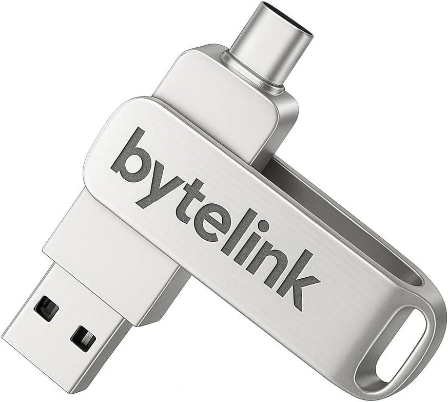 Dual USB-C and USB-A Flash Drive, USB 3.2 Gen 1, 130MB/s, Metal Case, for iPhone 17, Photo and Video Backup