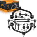 12PC Front Upper Control Arms Kits Compatible with Ford Expedition 2003-2004; Lincoln Navigator 2003-2004 - Front End Suspension kit + Outer Inner Tie Rod Ends Lower Ball Joints Sway Bar Links