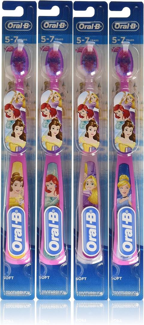 Oral-B Kids Manual Toothbrush featuring Disney's Princess Characters, Soft bristles, 6 count (Multicolor)