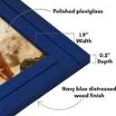 Americanflat 12x18 Poster Frame with Polished Plexiglass - Hampton Collection - Distressed Wood Picture Frames for Wall Display - Navy Blue