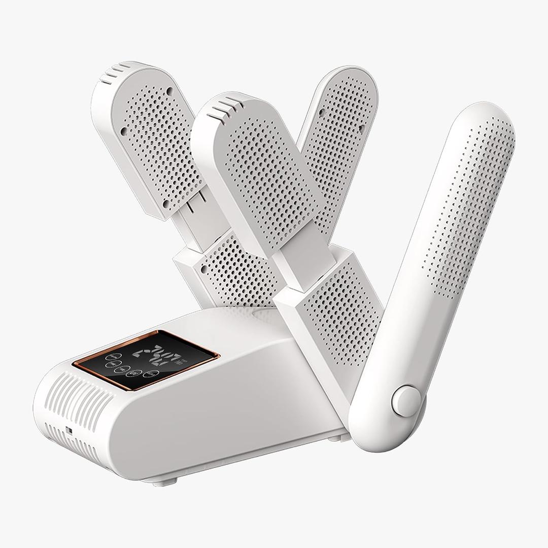 Boot Dryer for Work Boots, Shoe Dryer with Heat Blower, Glove Dryer & Boot Warmer - UV dual light source purification - intelligent timer - white