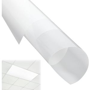 Pushglossy 4 Pack 4 x 2 Feet Light Diffuser Sheet White LED Dimming Diffusion Film Fluorescent Lights Cover for Drop Ceiling Light Fixture Lights Filter Panel for Office Home Classroom, Non-Adhesive