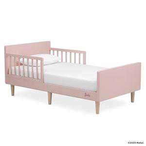 Evolur Barbie Los Altos Wooden Toddler Bed, Blush Pink – Greenguard Gold & BSA Certified – Low-to-Floor Kids Bed for Girls – Fits Standard Crib Mattress